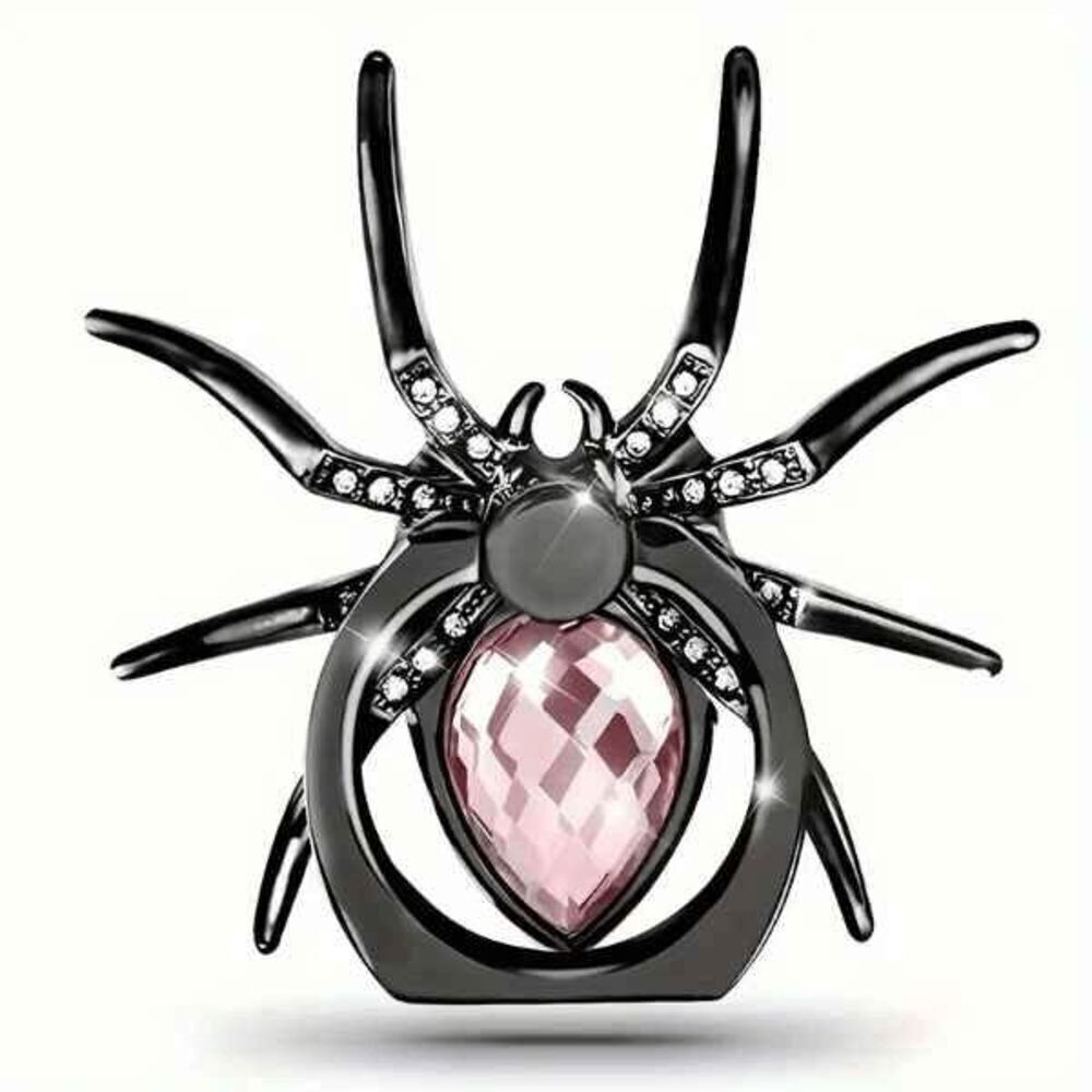 Pink Crystal Diamond 360 Rotating Spider Cell Phone Ring Stand Holder
